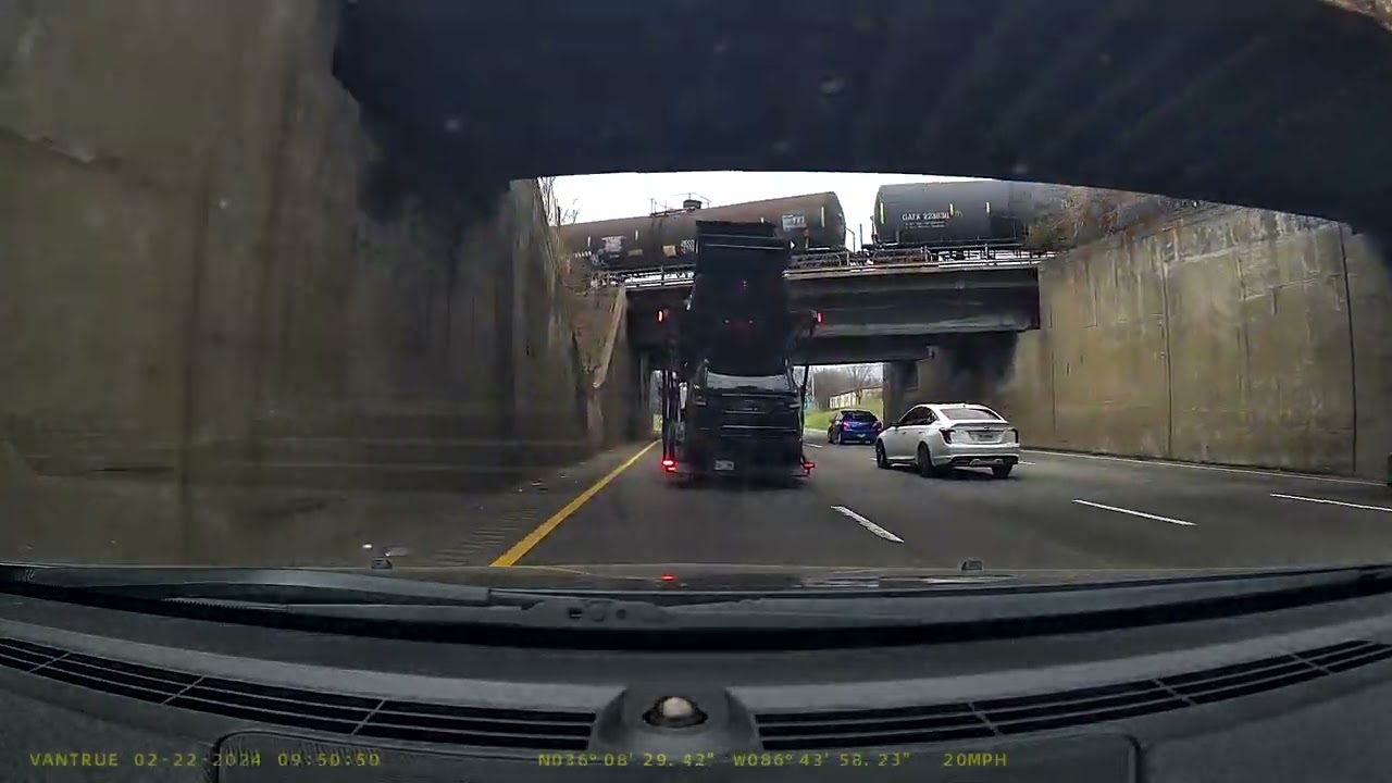 Car hauler forgets he's hauling cars