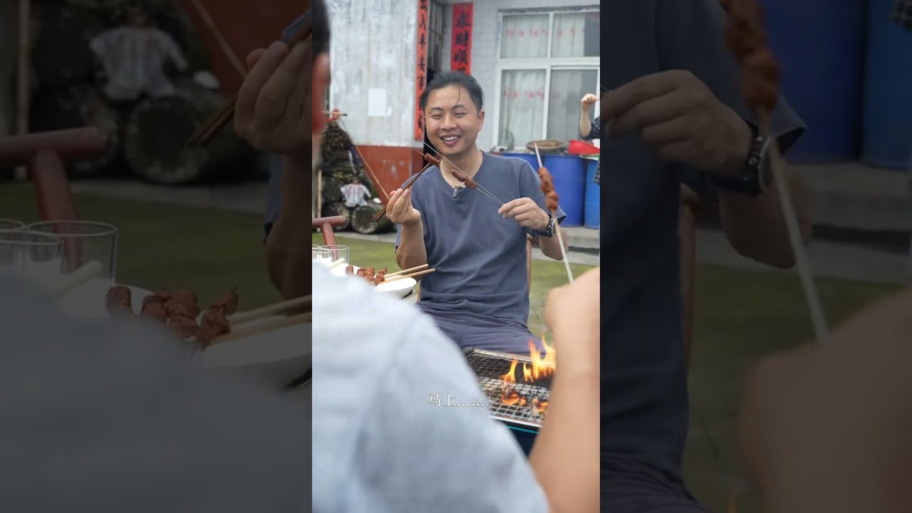 烧烤变拼盘大会！空手套白吃失败记 #田园烧烤 #新农人2026 #乡村日常