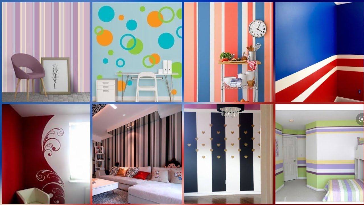 65+striped wall painting designs||unique wall paint designs||interior wall painting ideas