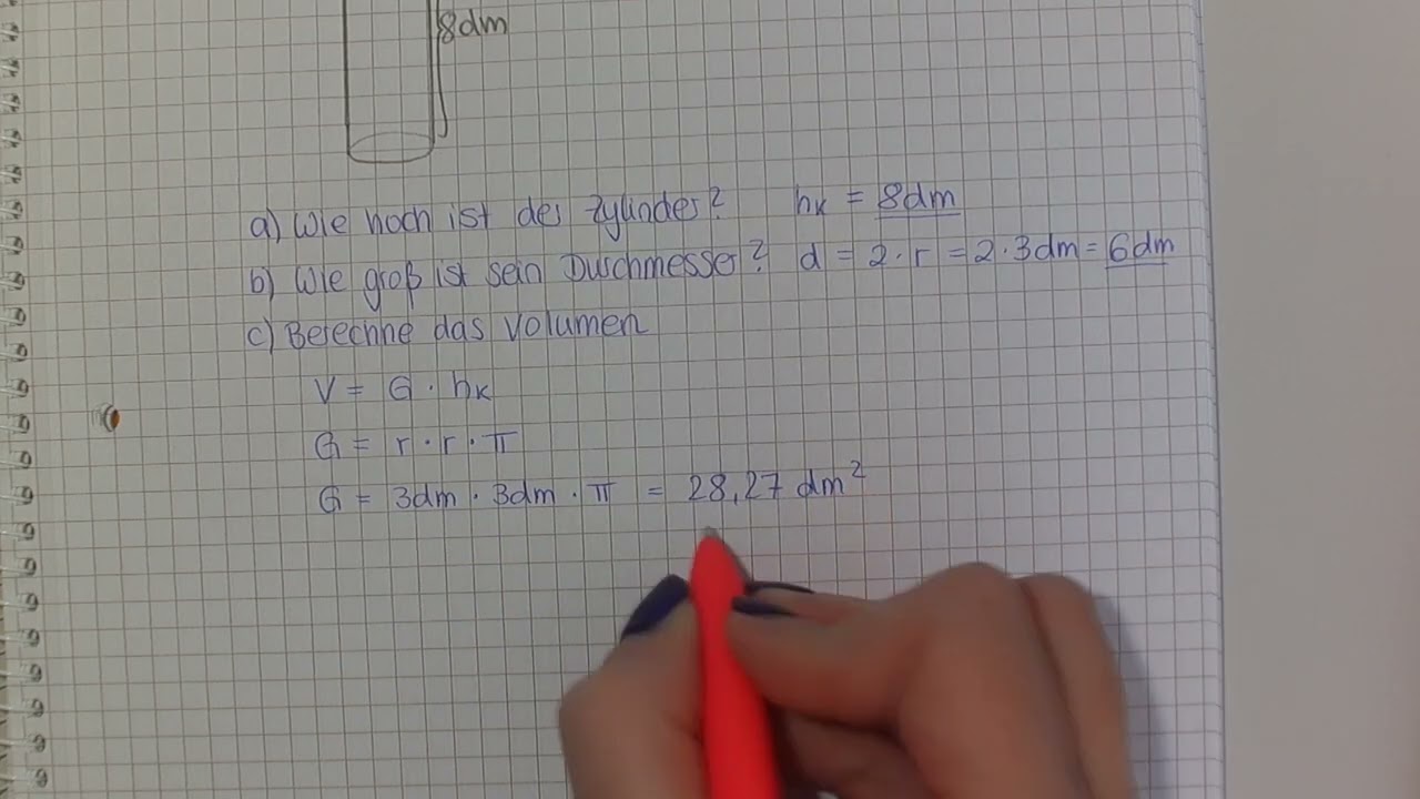 Zylinder Volumen berechnen - Lernstufen 8M S  113 1abc zu Zylinder 1