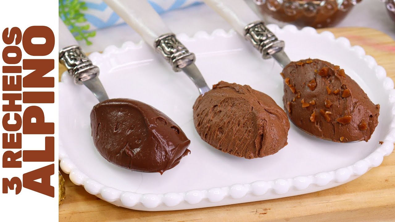 3 RECHEIOS ALPINO PARA COBERTURA E RECHEIOS DE BOLO!  Receita fácil de fazer que não vai ao fogo!