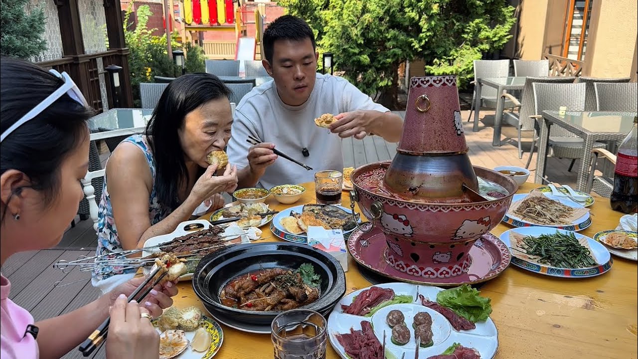 Идем к свой мечте😍 отведали настоящий Китайский Хого, шашлычки, BBQ, Баклажаны🤤