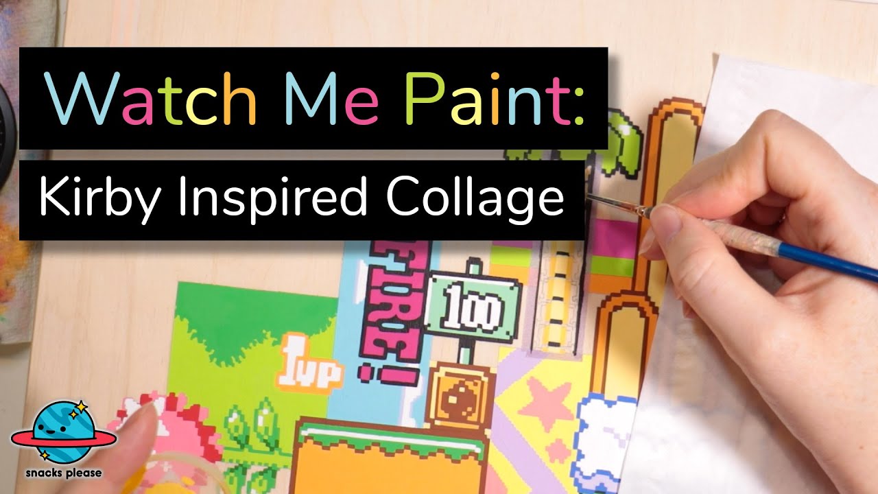 Watch Me Paint: Retro 8-Bit Video Game Inspired Collage - Gouache | snacks please