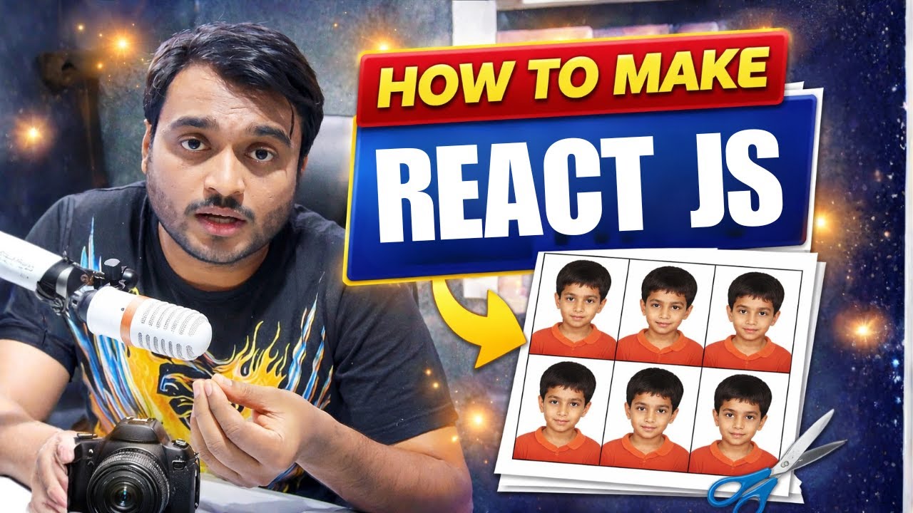 Day-80/100 Build React Passport Size Image Maker App || React NextJS Tutorial for Beginners in Hindi