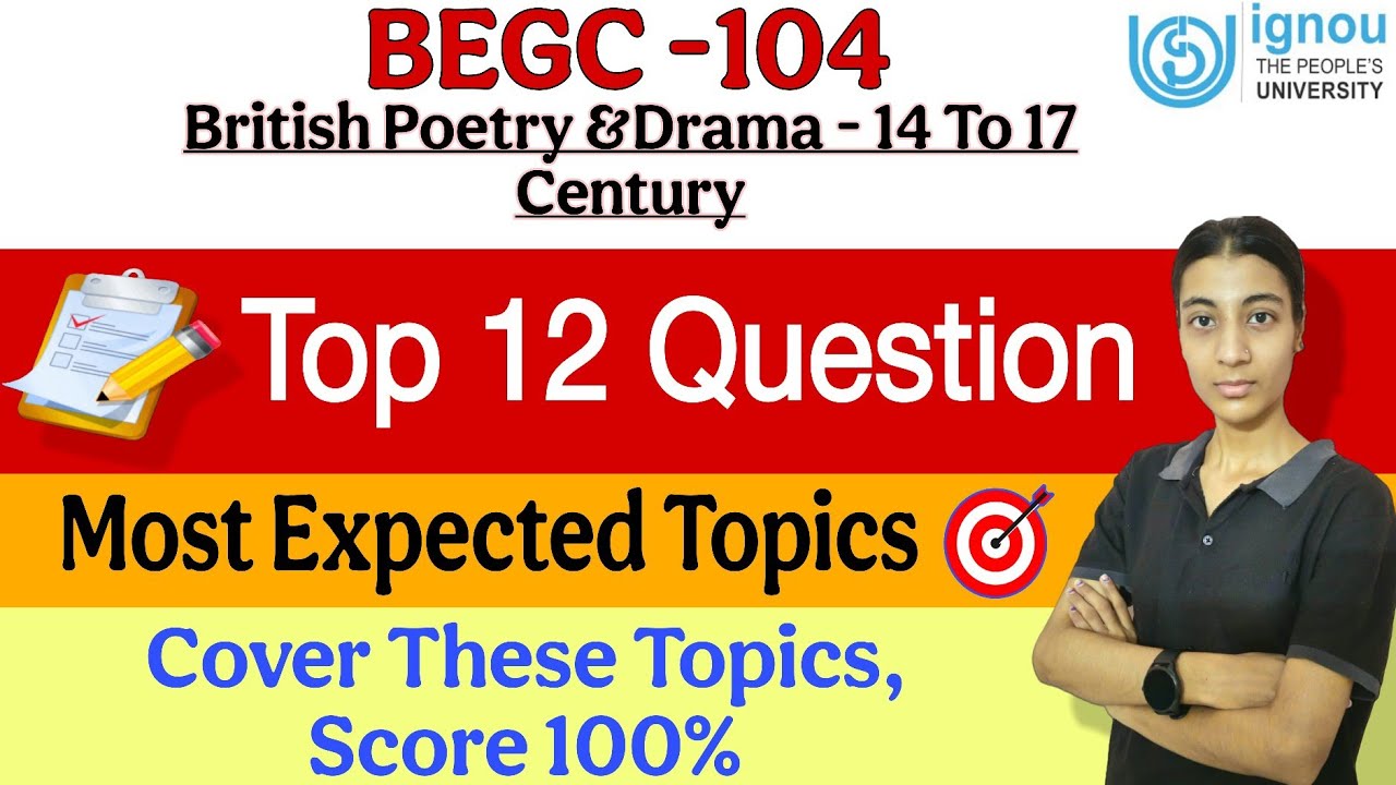 ✅ BEGC 104 | Most Expected Topics for Exam 2025 | IGNOU English Honours|Ignou classes by Nisha