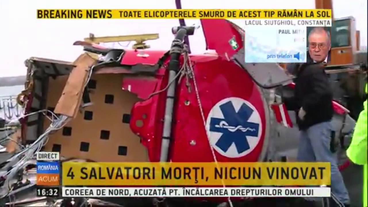 Epava elicopterului SMURD prabusit pe Lacul Siutghiol