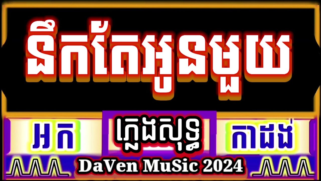 នឹកតែអូនមួយ ភ្លេងសុទ្ធ អកកាដង់ karaoke