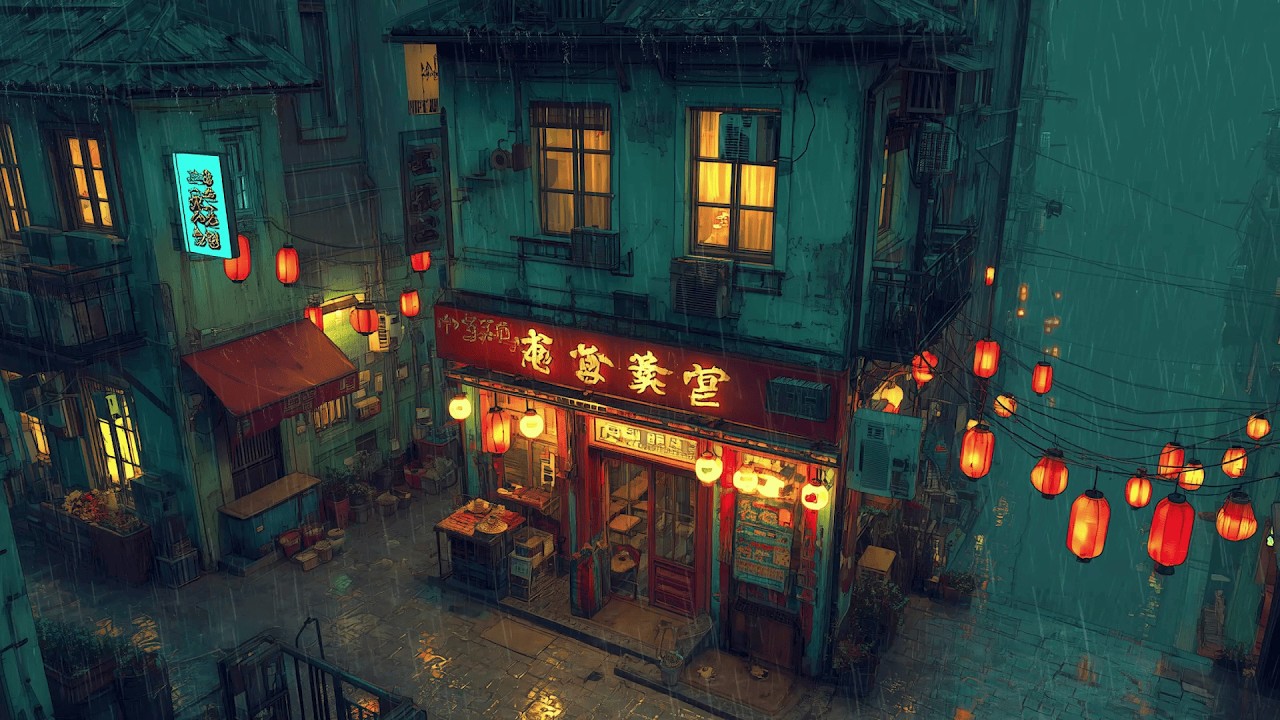 1980s Tokyo Side Alley Rainfall 🌦️ Lofi Hip Hop & Chillhop | Rainy Ryokan Ambience