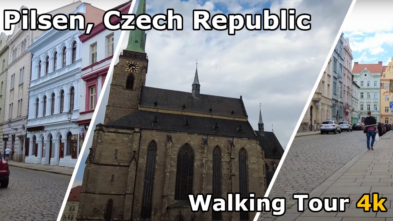 Pilsen Czechia Walking Tour 4k