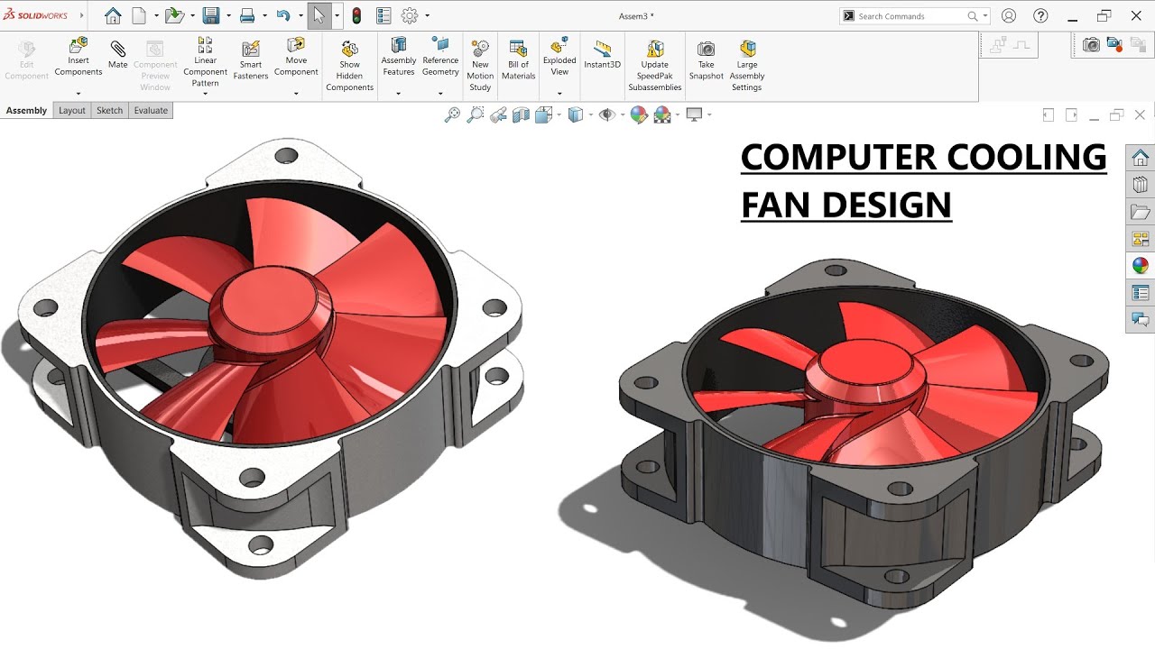 How to Make a PC Cooling Fan Design in SolidWorks | Solidworks Tutorial