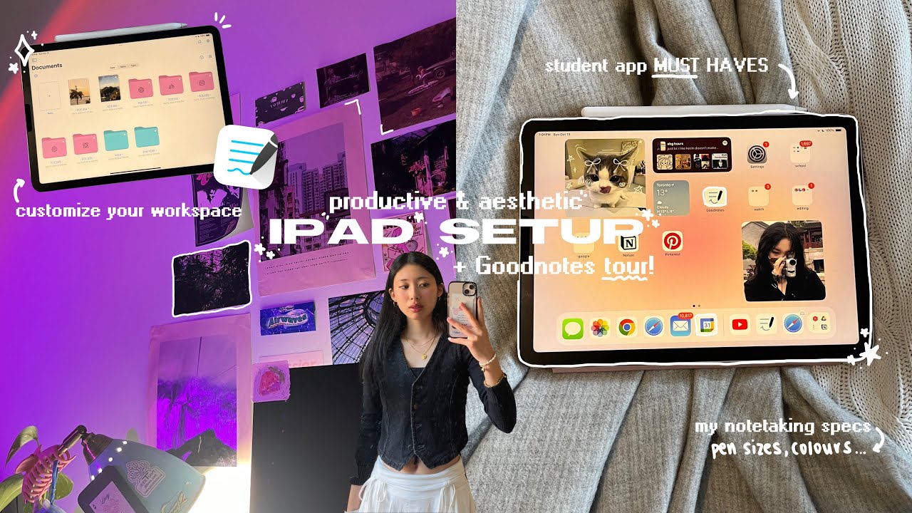 ПРОДУКТИВНАЯ + ЭСТЕТИЧЕСКАЯ НАСТРОЙКА IPAD И GOODNOTES 🎀 приложения для студентов, милые виджеты,...