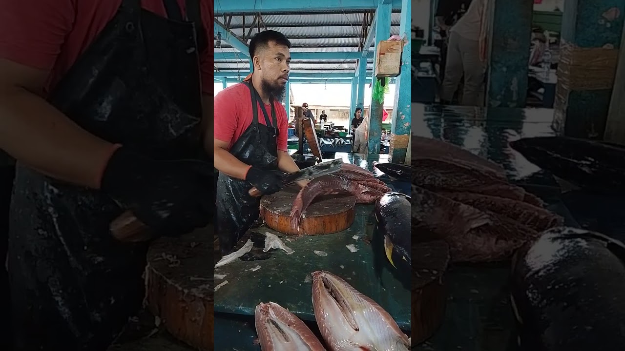 Skill potong ikan yang sangat besar