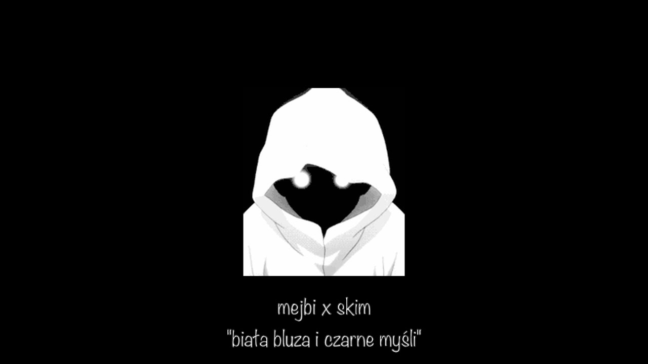 mejbi x skim - biała bluza i czarne myśli