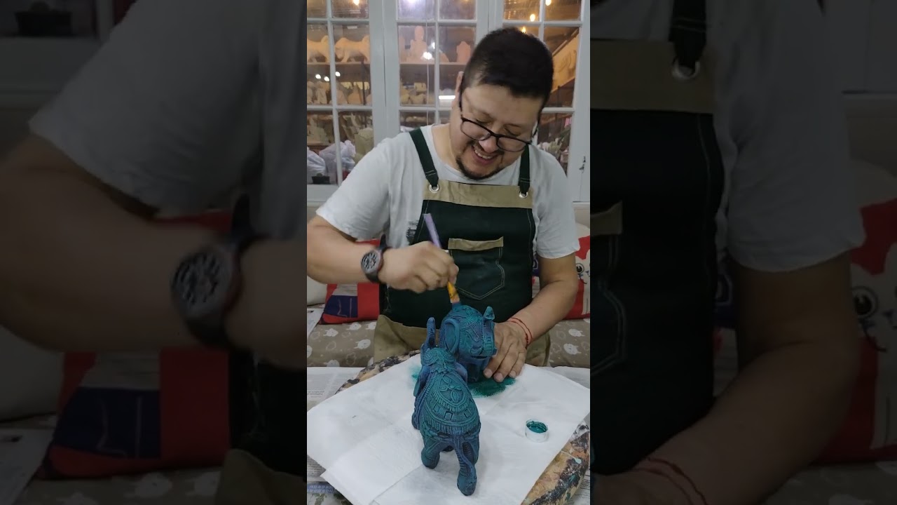 Como pintar elefantes tonos azules