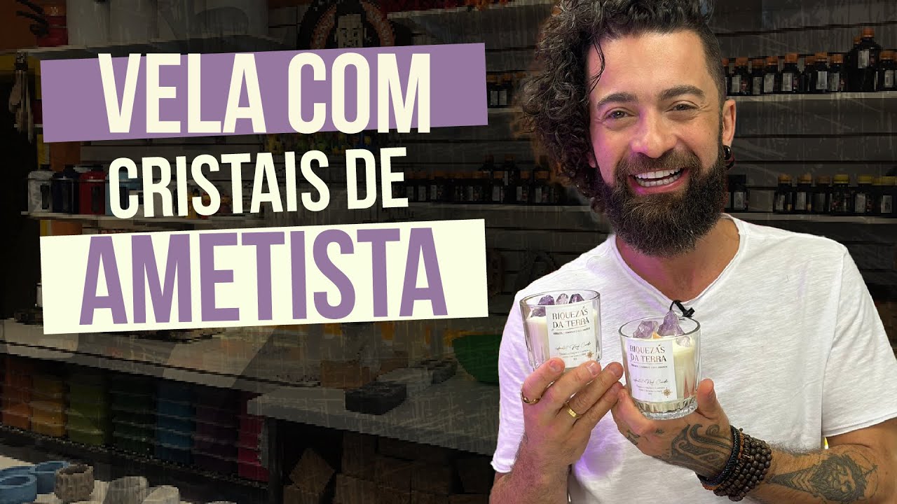 Vela com cristais de ametista - Peter Paiva