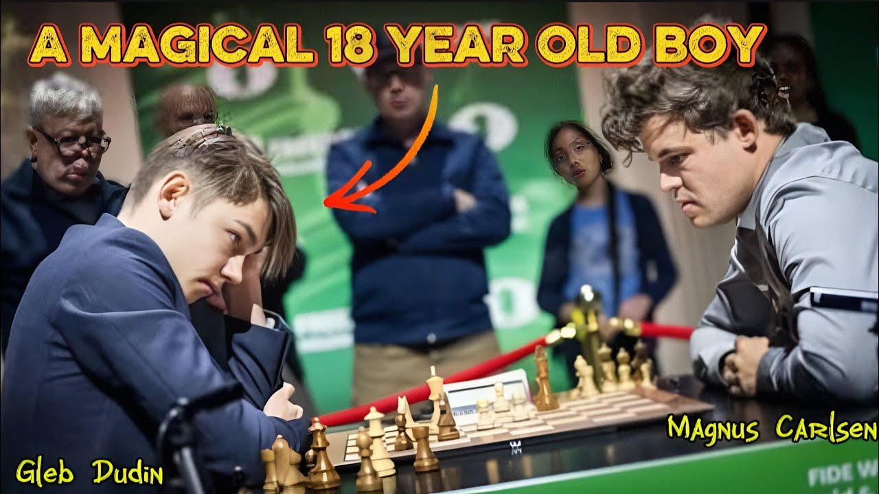 Gleb Dudin VS Magnus Carlsen || Fide World Rapid Championship 2024 Round 3