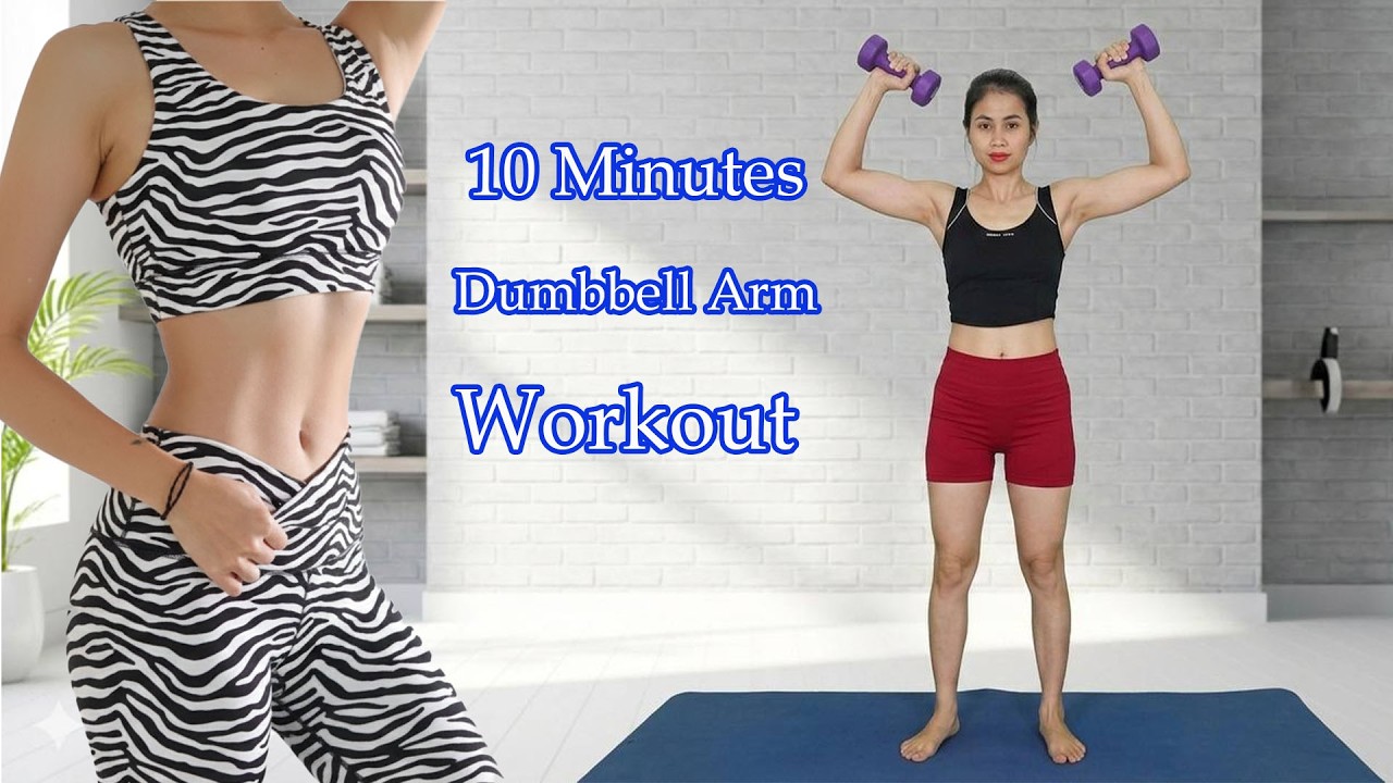 10 MIN Dumbbell Arm Workout | All Standing, Super Effective | Fitness Home KH