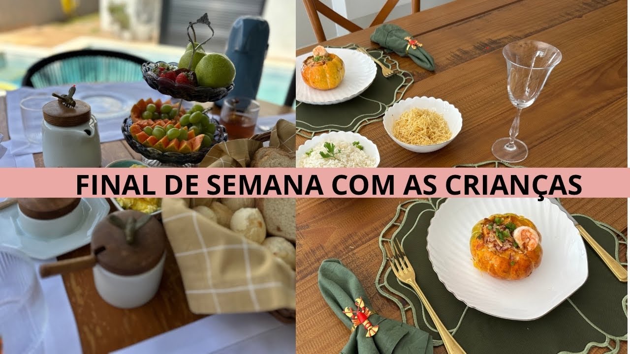 CAMARÃO NA MORANGA FEITO EM CASA | CRIANÇAS EM CASA | MESA POSTA PARA CAFÉ DA MANHÃ