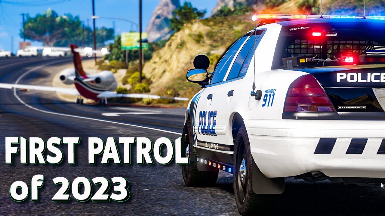 GTA 5 LSPDFR | First Patrol of 2023 | Emergency Plane Landing | Kidnapping