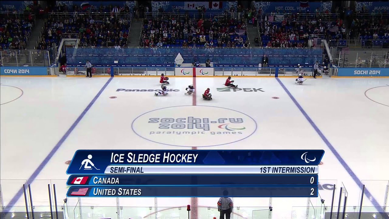 Canada v USA | Semi-final full game| Ice sledge hockey | Sochi 2014 Paralympic Winter Games