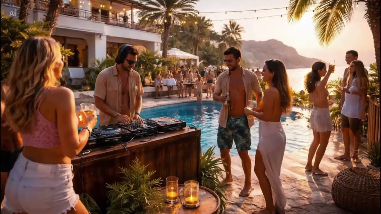Deep House DJ Set 🌞🏝️ Ibiza Poolside Minimal (124 BPM • Instrumental)