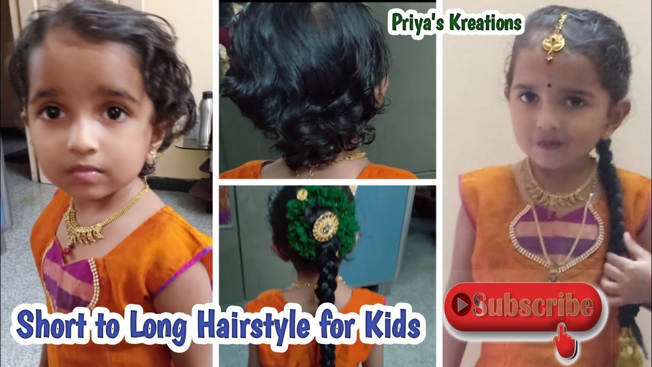 Short Hairstyle for Kids | Short-Long Hairstyle for Kids | Hair Extensions | Priya's Kreations