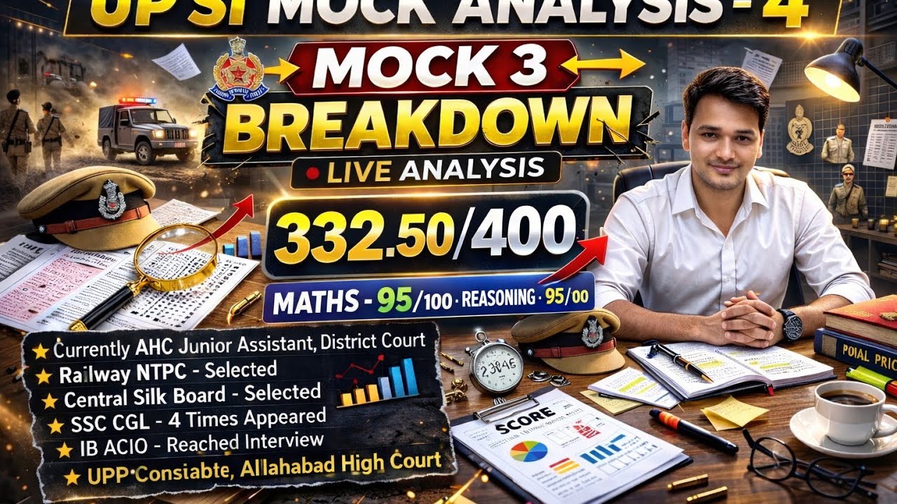 UP SI Mock Test Analysis 4 📊 || Step-by-Step🚨📖🖋🔥