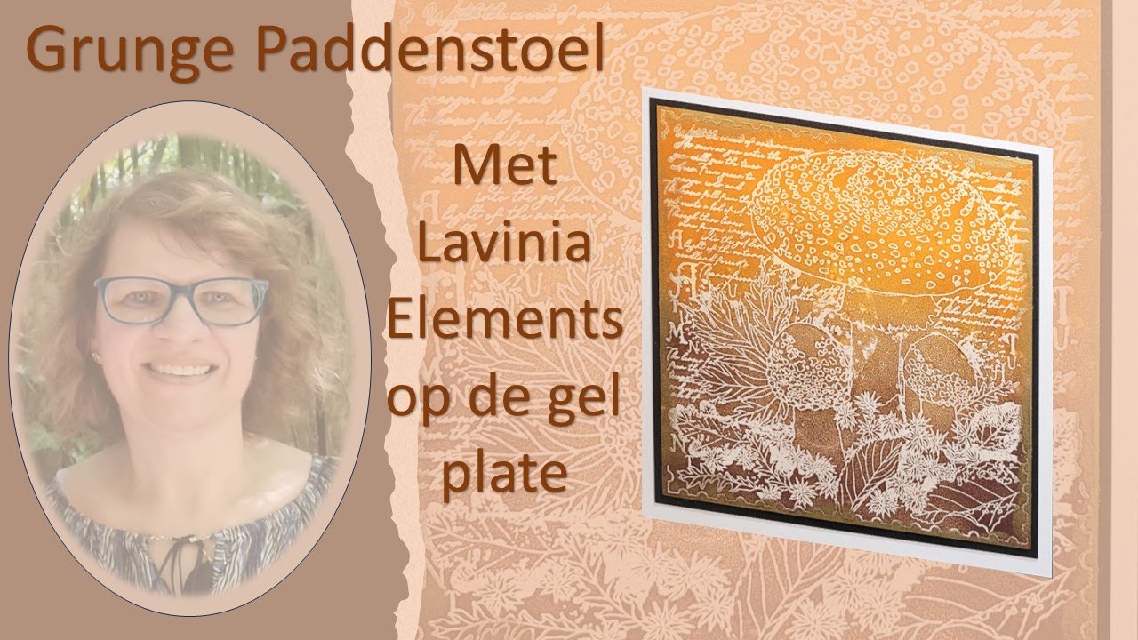 Grunge Paddenstoel met Elements Inkt op de Gel Plate