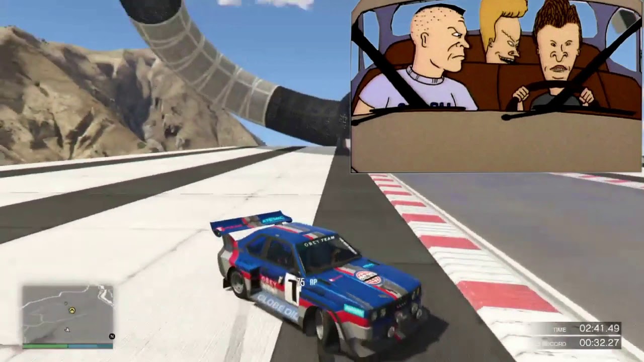 Beavis, Butthead, and Buzzcut do Zebra Stunt in GTA V