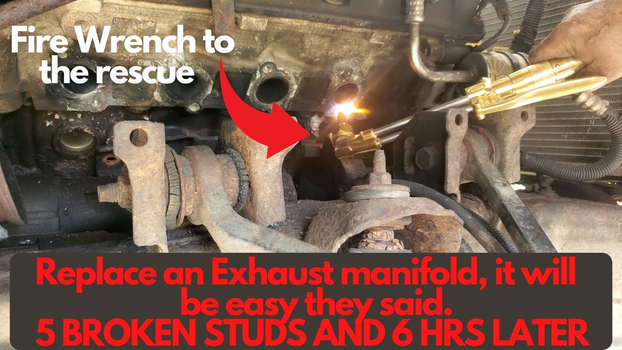 F150 exhaust manifold replacement with broken studs