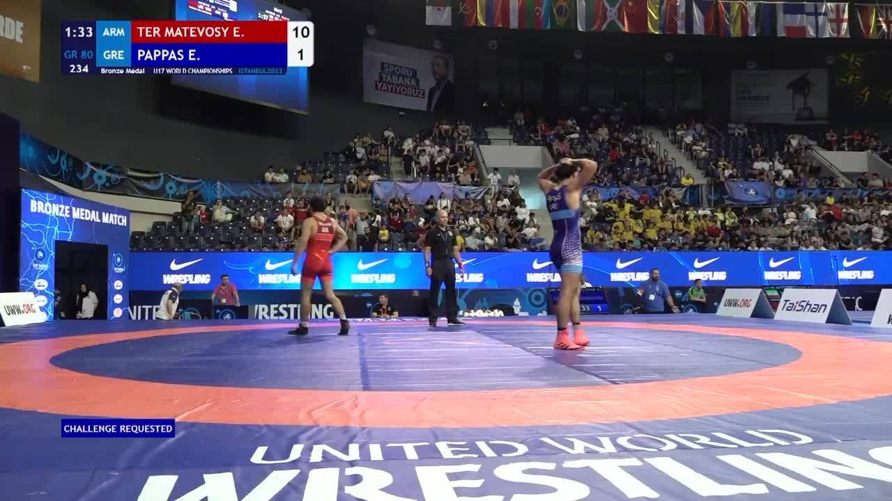 Bronze Medal &bull; GR 80Kg &bull; Erik TER MATEVOSYAN (ARM) vs. Eleftherios PAPPAS (GRE)