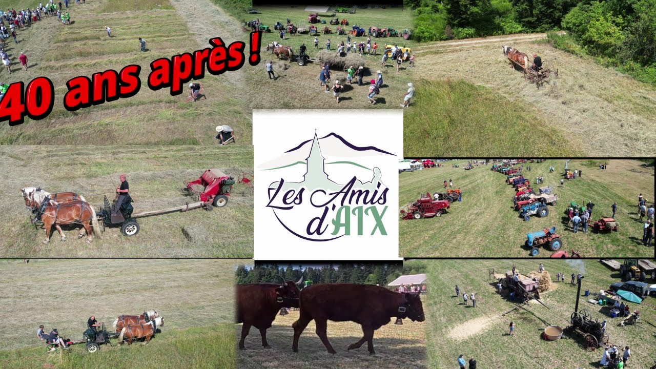 Magnifique journée avec les Amis d'Aix  pour la fête des foins et de la Batteuse d'antan.
