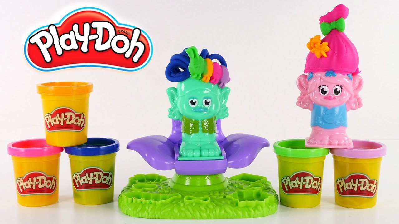Trolls Movie Play Doh Press N Style Hair Salon Playset with Poppy | DCTC Amy Jo Playdoh Video