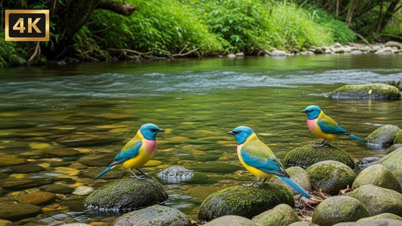 Healing Forest River Piano with Gentle Birds for Meditation, Sleep, Focus and Inner Peace