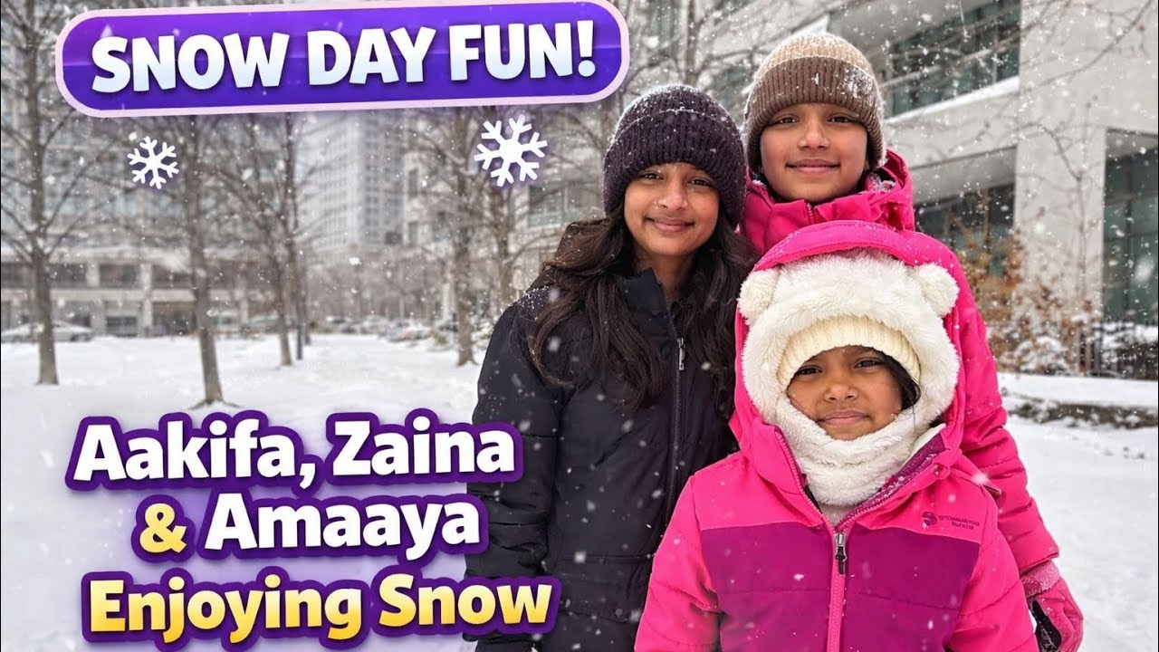⁠Snow Day Fun ❄️ | Aakifa, Zaina & Amaaya Enjoying Snow