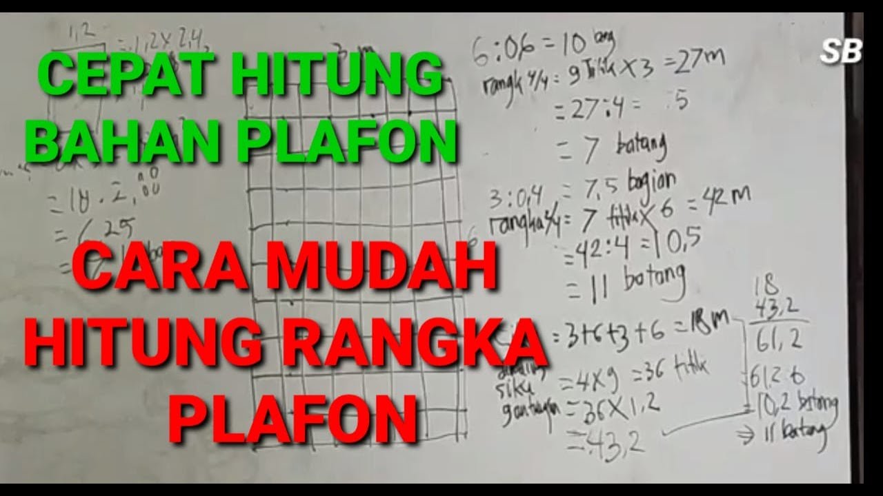 CARA MUDAH HITUNG RANGKA PLAFON HOLLOW || CARA HITUNG PLAFON || CARA HITUNG BAHAN PLAFON