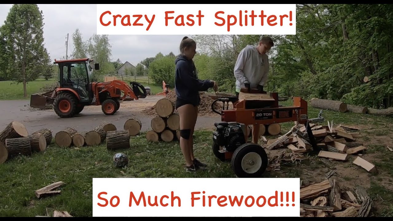 The Most Genius Log Splitter Ever! Brave 20 Ton 2 Way Log Splitter processing tons of firewood!