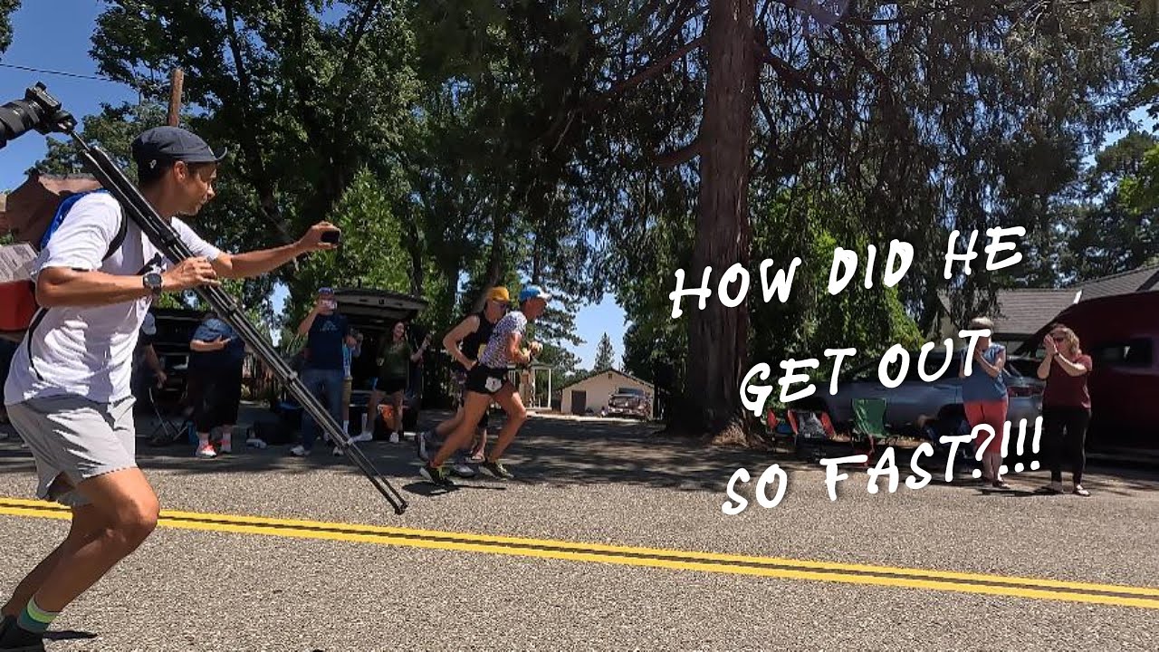 Arlen Glick, 2 minute efficient Aid Station stop in Foresthill, Western States 2023