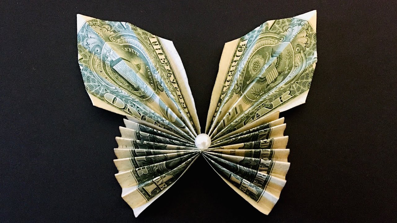 Origami Dollar Butterfly - How to make a Money Origami Butterfly - Origami dollar bill easy tutorial