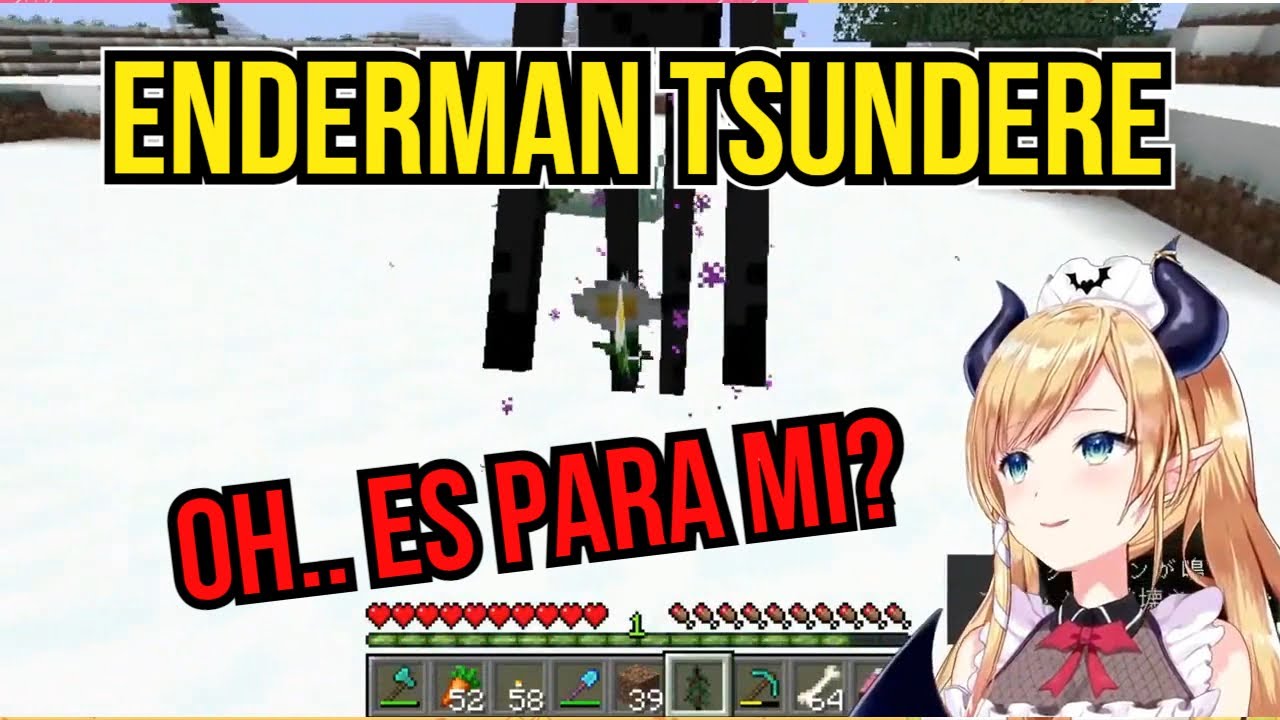 Un enderman le trae una flor a Choco 【HOLOLIVE JP】