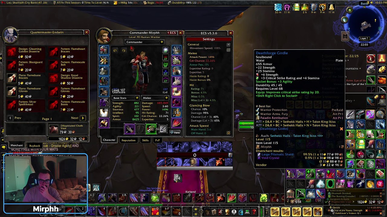 WoW TBC Anniversary - Guild Kara Clear - Arms Warrior PoV