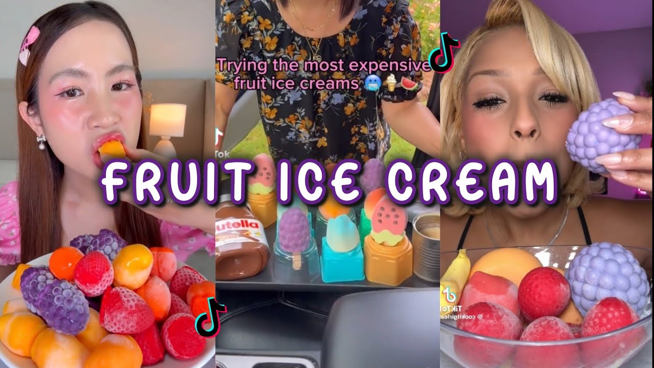 FRUIT ICE CREAM MUKBANG!!!🍑🍦