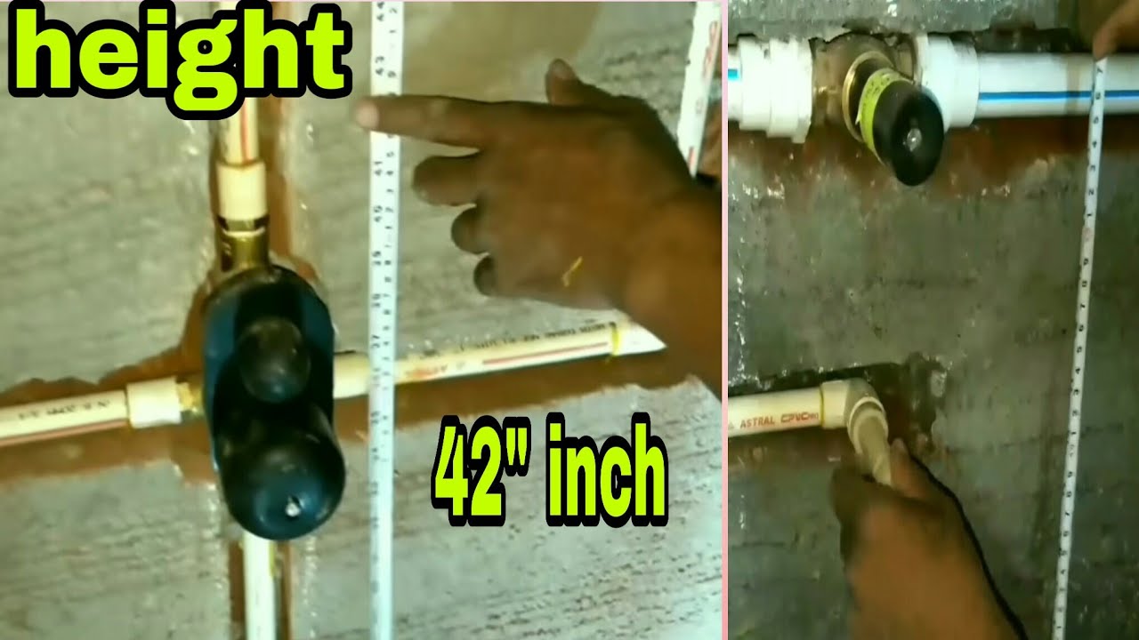 Full bathroom fittings pipe line measurements. Standard plumbing work. By Sk Iklak Azad.