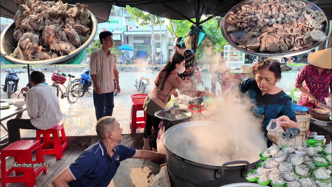 Đông khủng khiếp tại nồi cháo lòng siêu to bán vài tiếng đồng hồ là hết sạch 