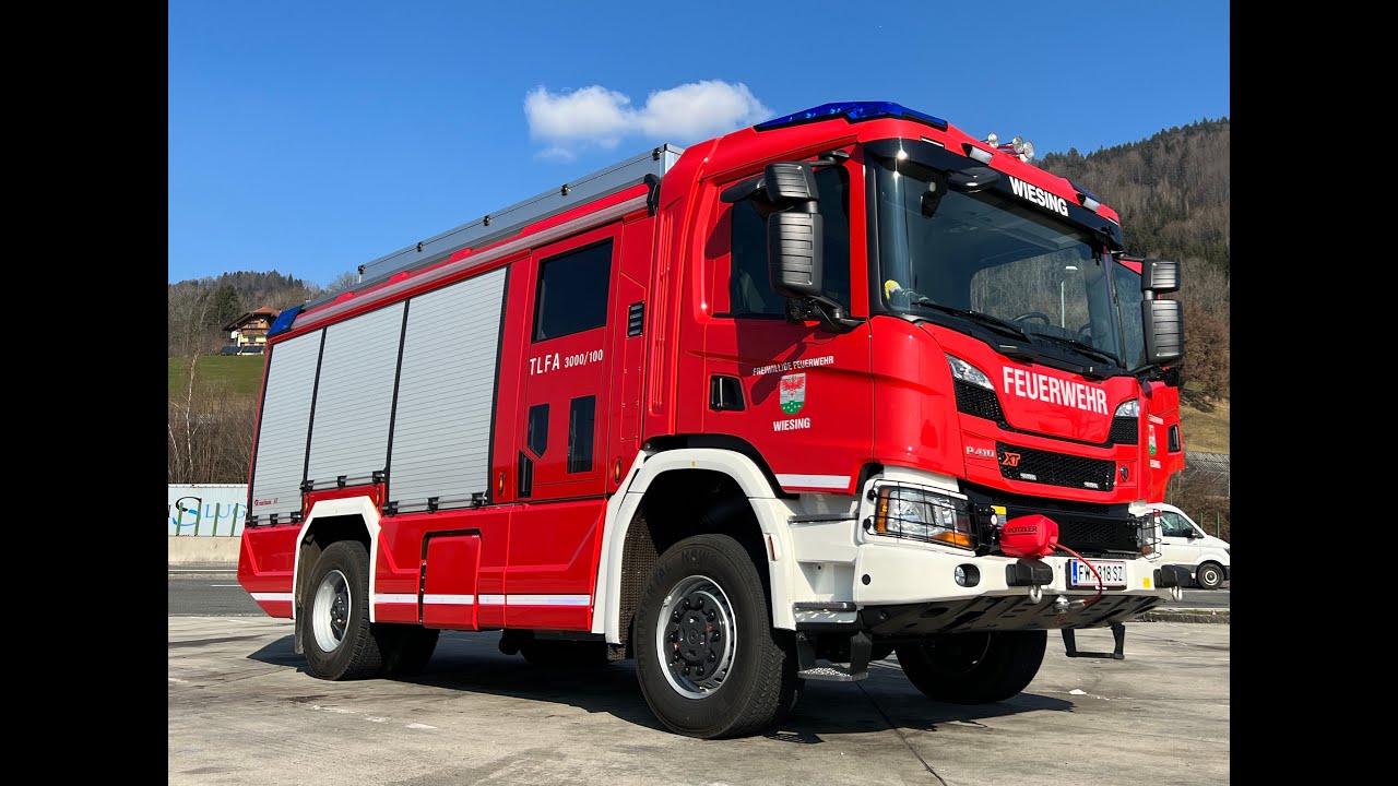 Abholung und Ankunft des neuen TLFA 3000/100 der Freiwilligen Feuerwehr Wiesing