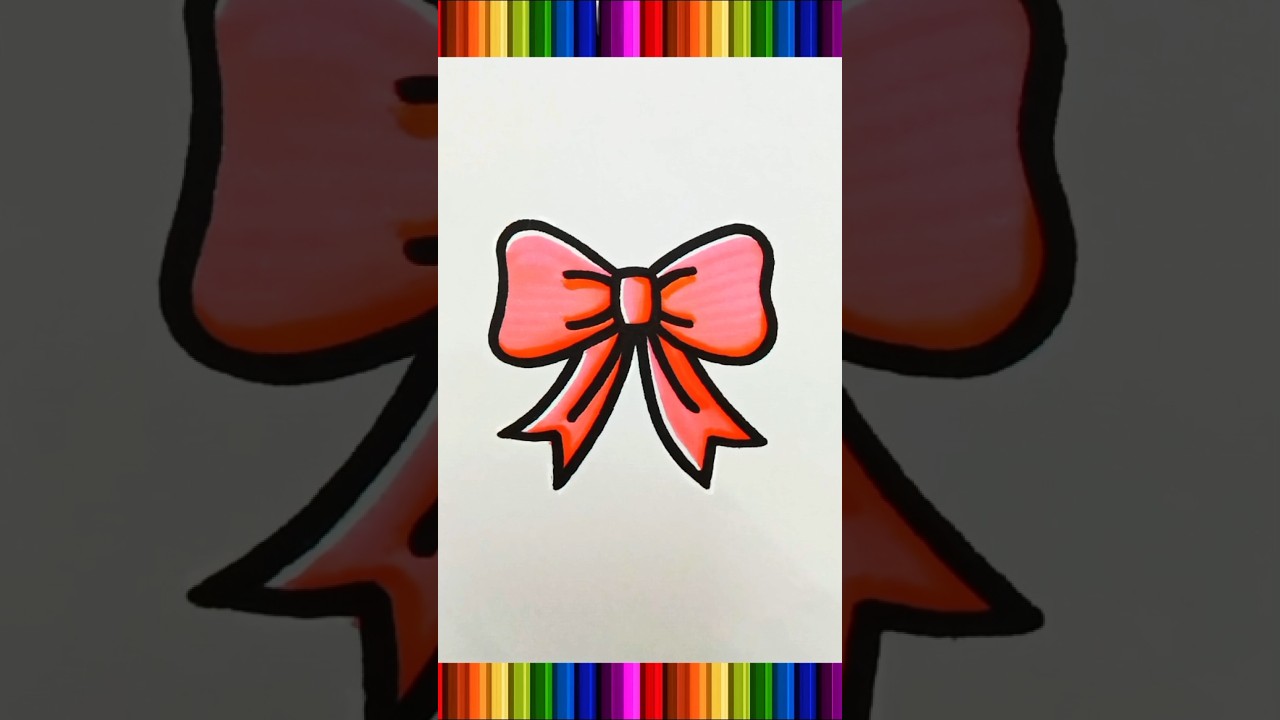 Bow Drawing Easy 💕🎀 #shorts
