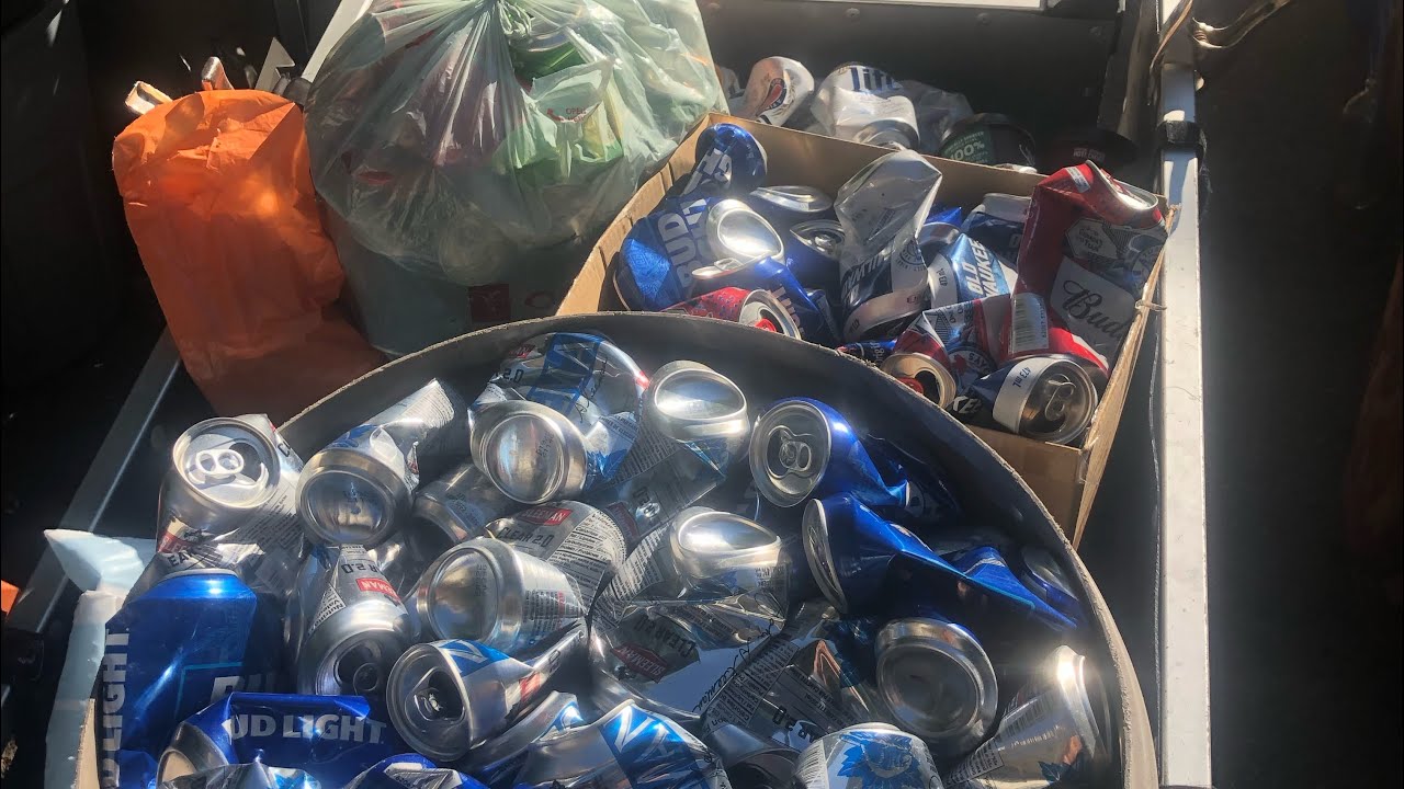 Thursday morning bottle picking 500 beer cans￼￼