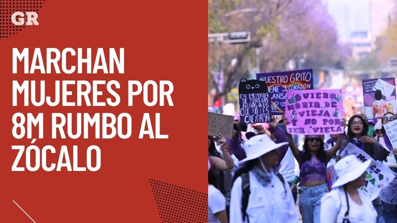 Marchan mujeres por 8M rumbo al Zócalo