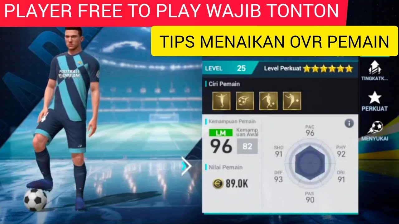 TIPS MENAIKAN LEVEL BINTANG/OVR PEMAIN DI FOOTBALL DREAM BE A PRO