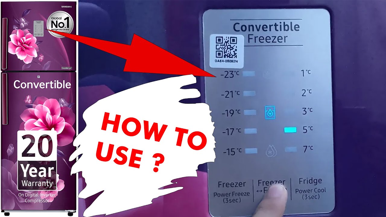 How to set temperature of Samsung convertible refrigerator